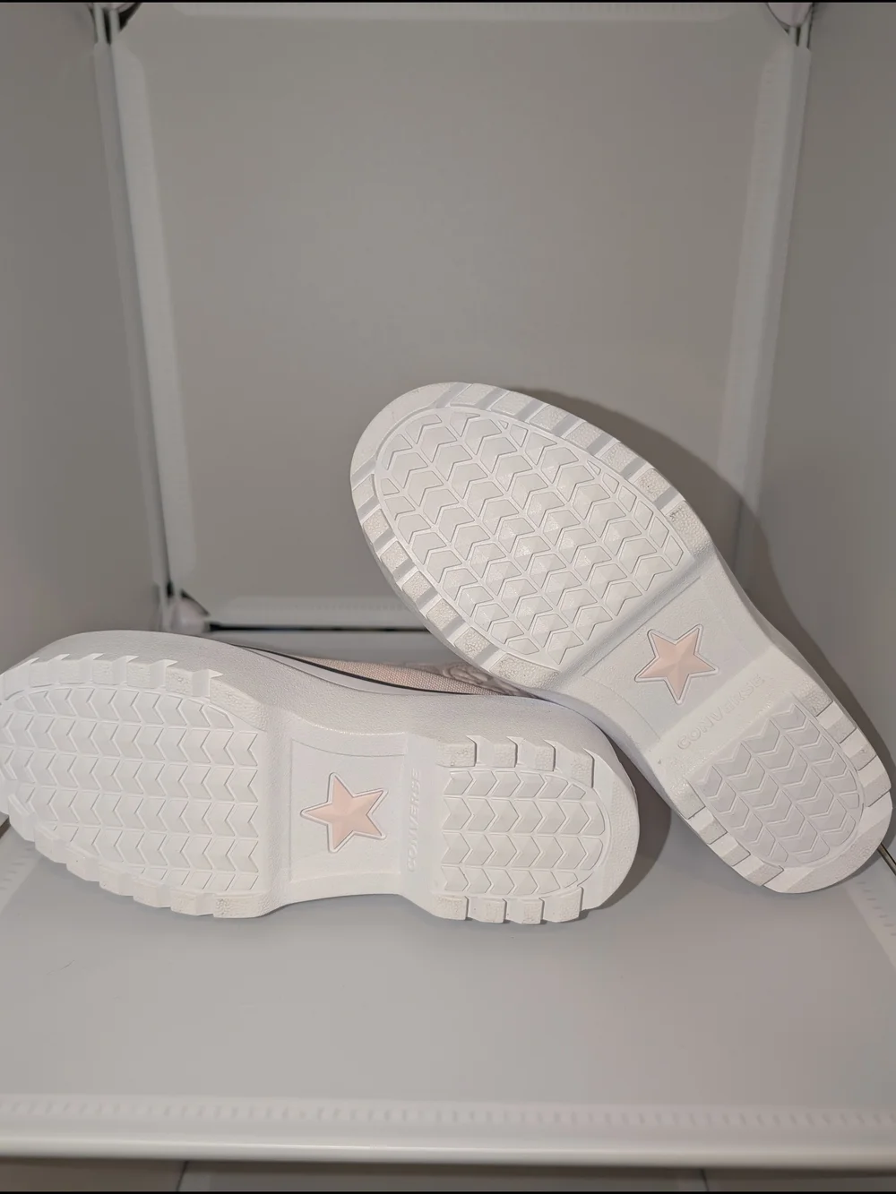 Light Pink Ruffle-Trim High‎ Top Sneakers